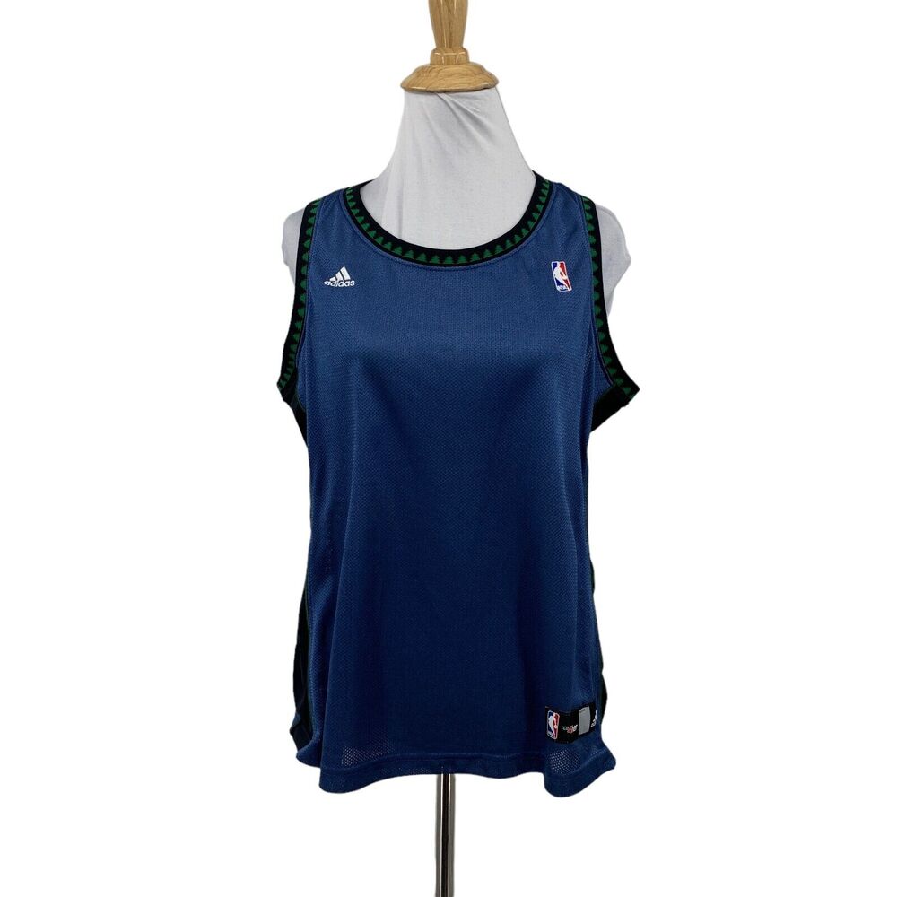 Adidas NBA 4Her Jersey Tank Top Womens M Medium Blue Sleeveless T-Wolves